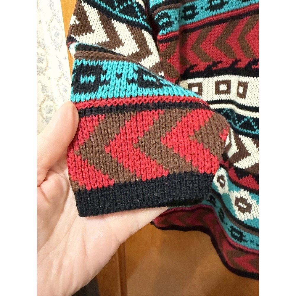 VTG 80s 90s Croquet Club Geometric Knit Jumper Sweater Large Coogi Style Cosby - Picture 4 of 9